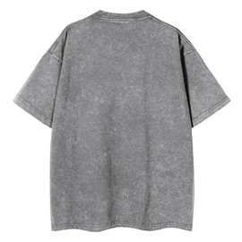 Men's Oversized T-Shirts Heavy Loose Fit Vintage Washed Tee Unisex Cotton Short Sleeve Casual Shirts Tee Tops Gray