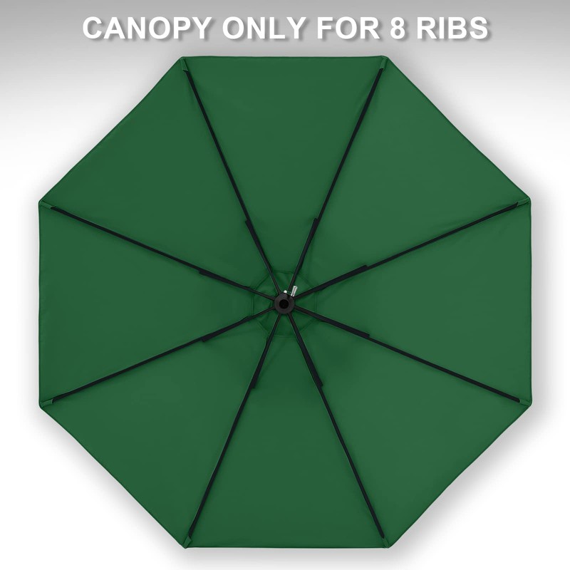 MASTERCANOPY Patio Umbrella 9 ft Replacement Canopy for 8 Ribs-Forest
