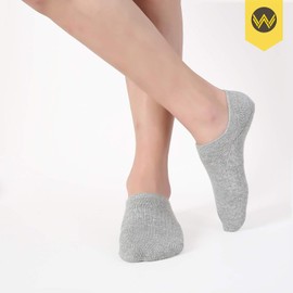 WANDER No Show Socks Mens 7 Pairs Cotton Thick Cushion Non Slip Low Cut Men Invisible Sock 10-12(Sock Size:9-11,add cushion（grey*7）)