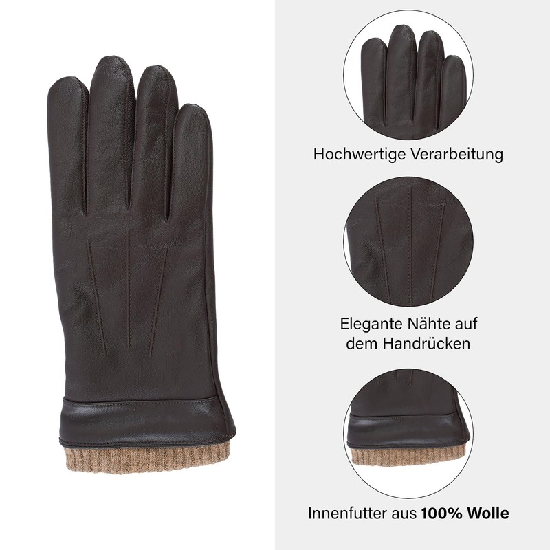 NF NITZSCHE fashion - Leather gloves for men - 100%