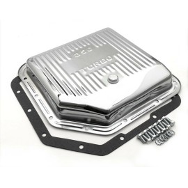 SPP GM Transmission Oil Pan TH350 Turbo 350 Steel Stock Capacity Hot Rod Kit Chrome