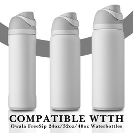 Linkidea 6 Pack Water Bottle Gasket Replacement Compatible with Owala FreeSip 24oz/32oz/40oz waterbottles, Silicone O Ring Leak Proof Rubber Seal with Tweezer for Bottle Lid, Clear & Gray