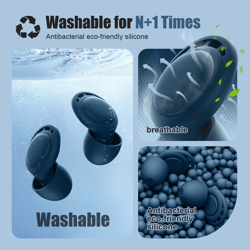 Ear Plugs for Sleeping Noise Reduction, Beinkap Reusable Earplugs Hearing