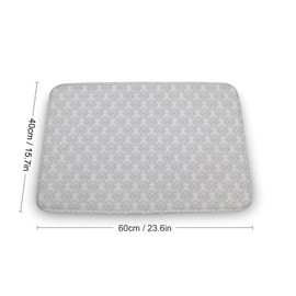 Grey Pattern Bathroom Rug Non Slip Bath Mat for Bathroom Water Absorbent Soft Microfiber Shaggy Bathroom Mat Machine Washable Bath Rug for Bathroom Thick Plush Rugs for Shower 16"x24"