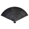 Men's owner in Silky short Fabric Hand Fan Black