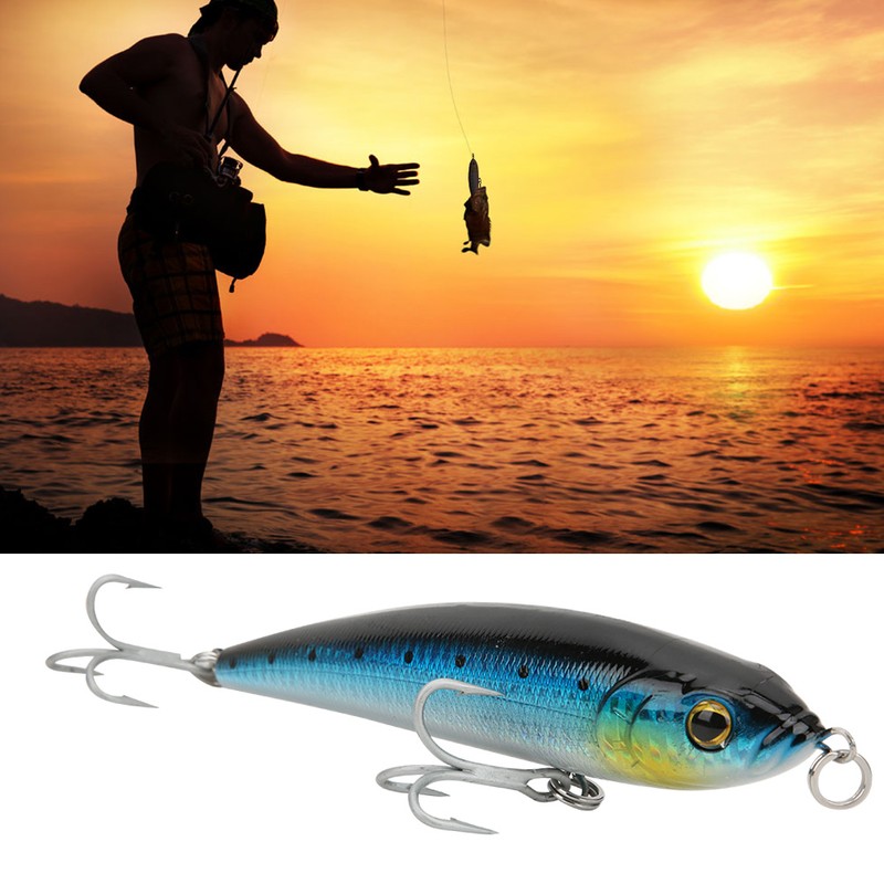 Sinking Pencil Fish Lure Hard Bait 3D Eyes with Hook