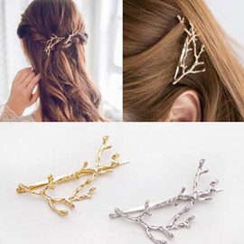 Aneneiceera Vintage Antlers Hair Clip Barrette Boho Gold Branches Hairpin Retro Hair Clip Decorative Daily Wear Hair Clips Hair Bobby Pins Wedding Hair Accessories for Women and Girls 2 Pieces