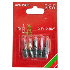 Konstsmide 2600-550SB Replacement Bulb, Pack of 5, Colourful, 2.5 V, 0.35 W, Green Socket