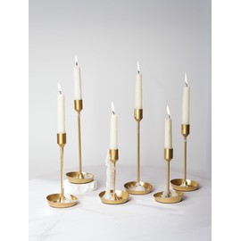 NUPTIO Taper Candle Holders for Wedding: 6 PCS Gold Matte Candles Stick Holder for Table Centerpiece - Bulk Candlestick Holders for Birthday Christmas Party Decor