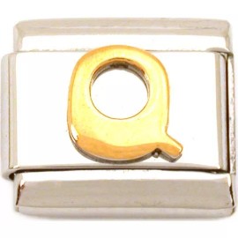 FindingKing "Q" Italian Charm Gold Plated Letter Bracelet Jewelry