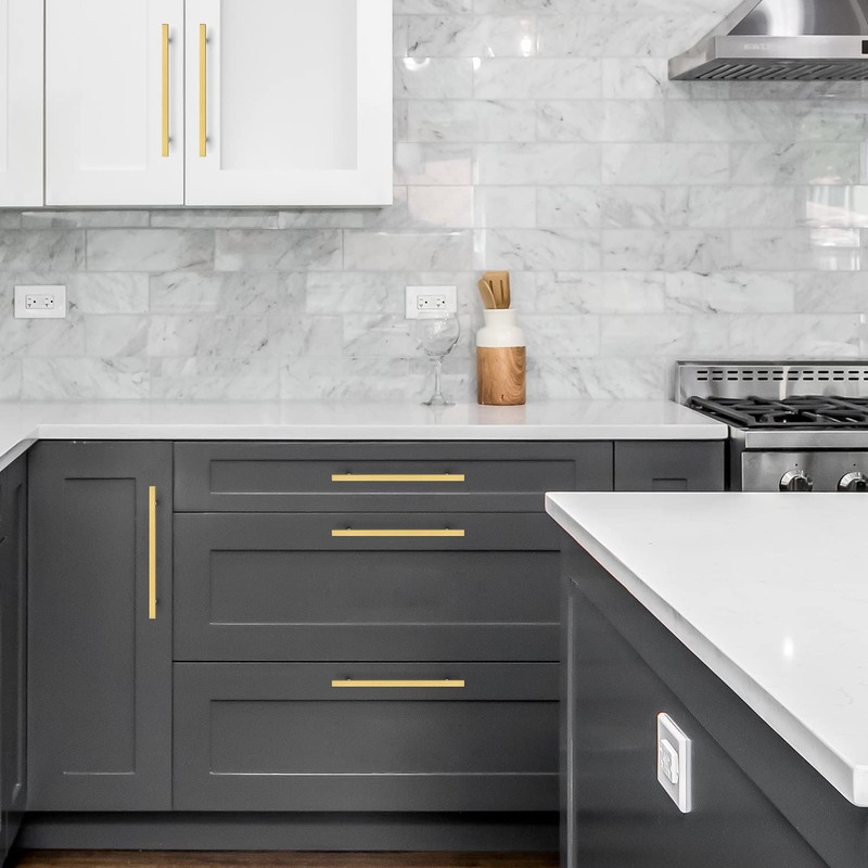 Ravinte 30 Pack Gold Cabinet Handles 7-1/2 Inch Brushed Brass