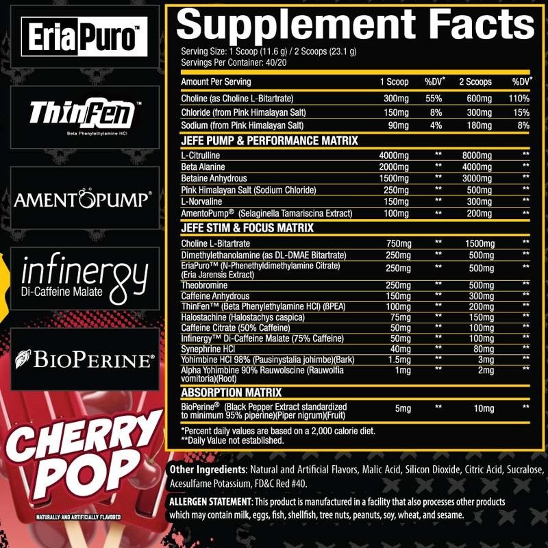El Jefe Pre Workout Supplement Strongest Pre Workout - Flavor: