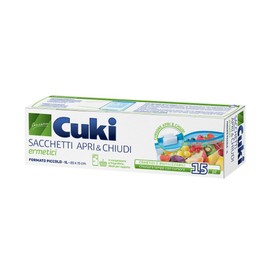 Cuki Kleine luftdichte durchsichtige Beutel zum Öffnen und Schließen, 1 l, 1 Packung mit 15 Stück
