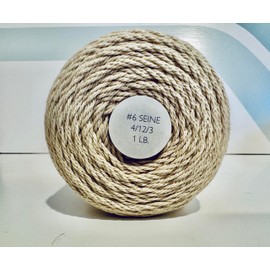 100% Cotton Seine Twine in Natural for Warp in Rug Weaving + Tapestry Weaving | Strong Cord in Multiple Sizes | Made in America (#6 (4/12/3) 1 Pound Spool 840 Yards)