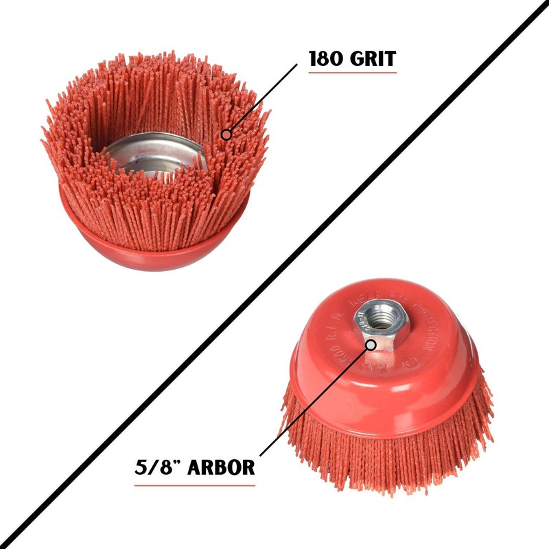 Al's Liner Abrasive 180 Grit Nylon Bristle Cup Brush -