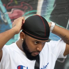 ForceWave Silky Stocking Cap for Men Women, Black Compression Wave Cap for 360 Waves, 4-Pieces, Black Pink Blue Gray, One Size