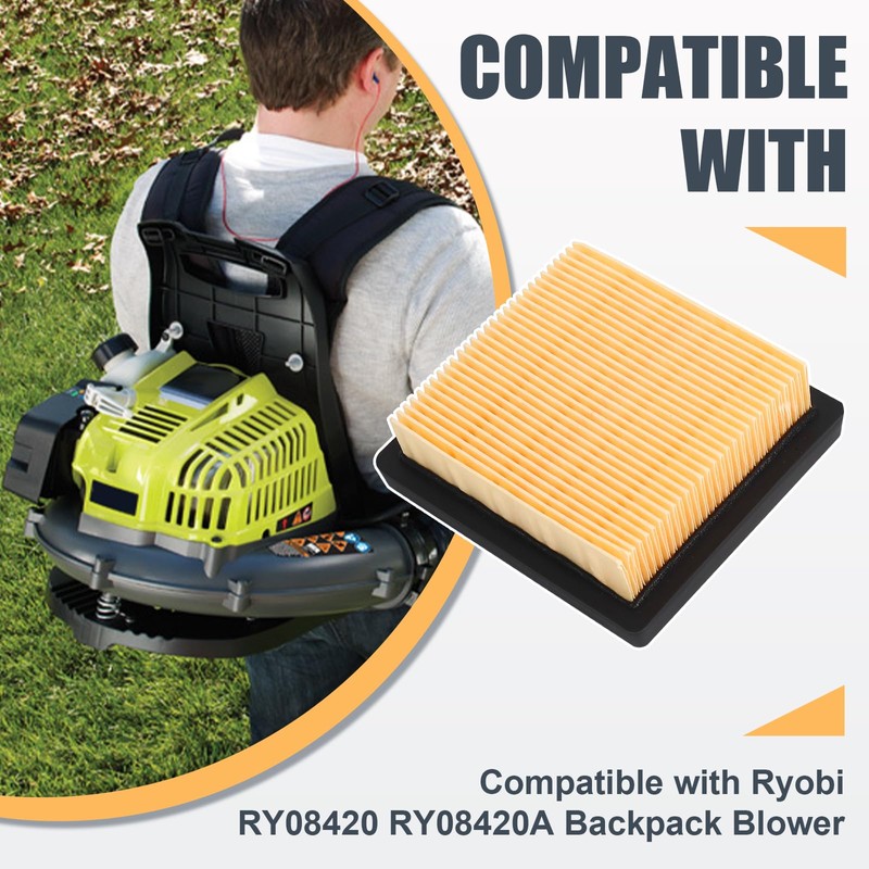 BP42 Air Filter Compatible with Ryobi RY08420 RY08420A RY42WB Backpack