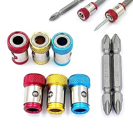 6 Pieces Magnetic Screw Ring With 2 Pieces Ph2 Screwdriver Bit Set,Magnetizer Screw Removable For 1/4 Inch/6.35mm Hex Screwdriver and Power Bits (MIX)