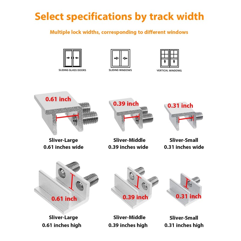 8 Sets Sliding Window Locks for Up and Down Windows,Easy