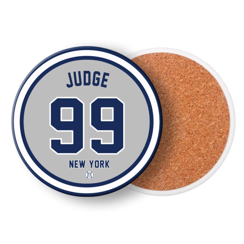 Yankee Coasters for Drinks, New York Baseball Ceramic Coasters Set