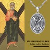 YueYuan 925 Sterling Silver Saint Andrew Necklace St Andrew Oval