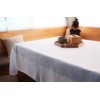 GEFEII Kitchen 54 inch Square Tablecloth Solid Polyester White Tablecloths