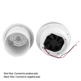24V RV Roof Vent Fan 2 Speed Adjustable - Quiet Round Ceiling Exhaust Ventilation Fan with Grille for Motorhome Camper Van Travel Trailer(White)