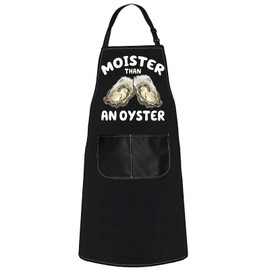 MYSOMY Oyster Apron Oyster Lover Gift Seafood Lover Gift Oyster Shuck Apron Moister Than An Oyster Adult Humour Gifts (Oyster UK)