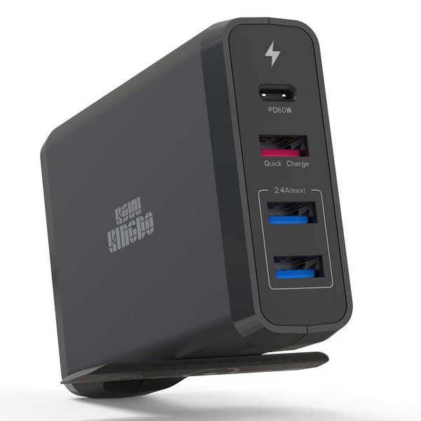 USB Typc PD Charger, 75W 4-Port Wall Charger with Power