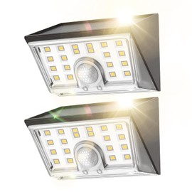 Smiling Shark WL06 Solar Light, 2025 Newest Warm Solar Light, Both Use for Lighting and Decoration, High Brightness Sensor Light, Outdoor Lighting, Double-Sided Emitting, High Sensitivity Motion