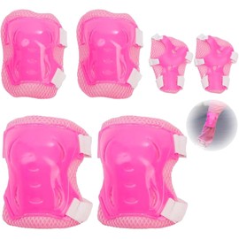 6 PCS Kids Knee Pads and Elbow Pads Set - Adjustable Protective Gear for Skating, Cycling, and Outdoor Sports, Lightweight and Durable Safety Pads