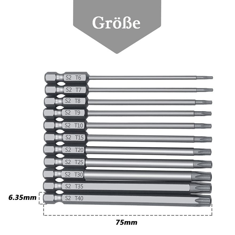 Mesee 11-Piece Torx Screwdriver Set, 1/4 Inch Magnetic Star Head