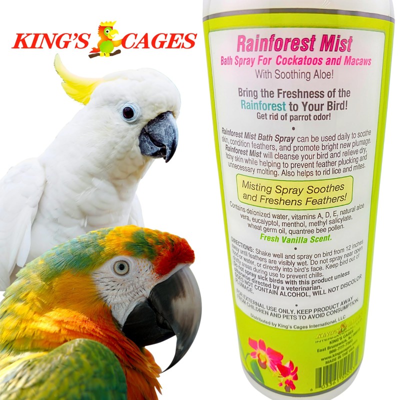 King's Cages Rainforest Mist White Spray 17 oz. Feather Conditioning