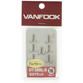 VANFOOK(ヴァンフック) ストロングファイントレブルフック DT-38BL-B <バーブレス> #14 フッ素ブラック