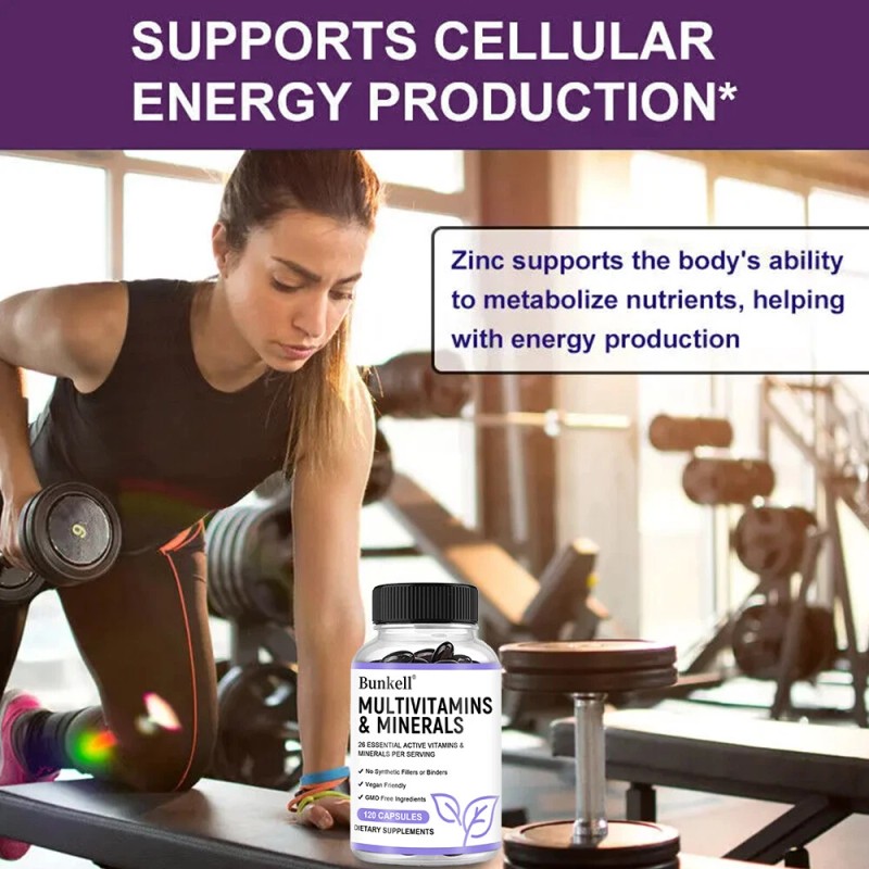 Bunkell Multivitamins Minerals Capsules Improve Energy Vitality Boost Immunity 120