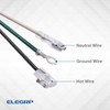 ELEGRP L22620 12AWG Gray LCDI Power Cord Plug for A/C