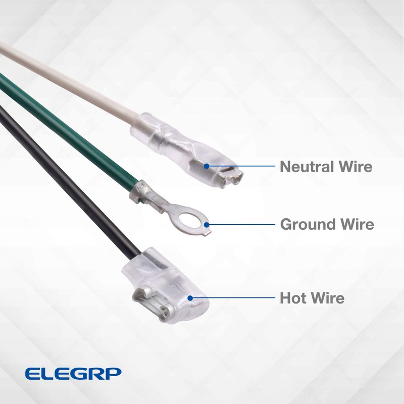 ELEGRP L22620 12AWG Gray LCDI Power Cord Plug for A/C