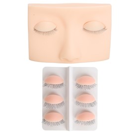 Eyelash Extension Mannequin Head Set Lash Extension Practice Face with 3 Removable Lash Practice Eyelids Pink