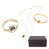 Business Style Women Watch Bracelet Necklace Set Anniversary Birthday Gift