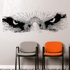 Eagle Eyes Wall Decal. Stare Down Home Decor. (Black) 26in
