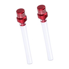 A ABSOPRO ATV Dirt Bike Motorcycle Transparent Gas Fuel Tank Cap Cover Air Vent Hose Tube Tank Breather One Way Valve Tube Rubber Red (Set of 2)