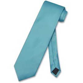 Vesuvio Napoli NeckTie Solid TURQUOISE AQUA BLUE Color Men's Neck Tie