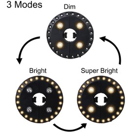 Umbrella Light 3 Brightness 200 lumens, Modes Cordless 28 LED Lights 4 x AA Battery Operated, Umbrella Pole Light for Patio Umbrellas, Camping Tents(Warm White)