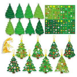 24Pcs Christmas Tree Crafts Kit,DIY Christmas Tree Decorations Set