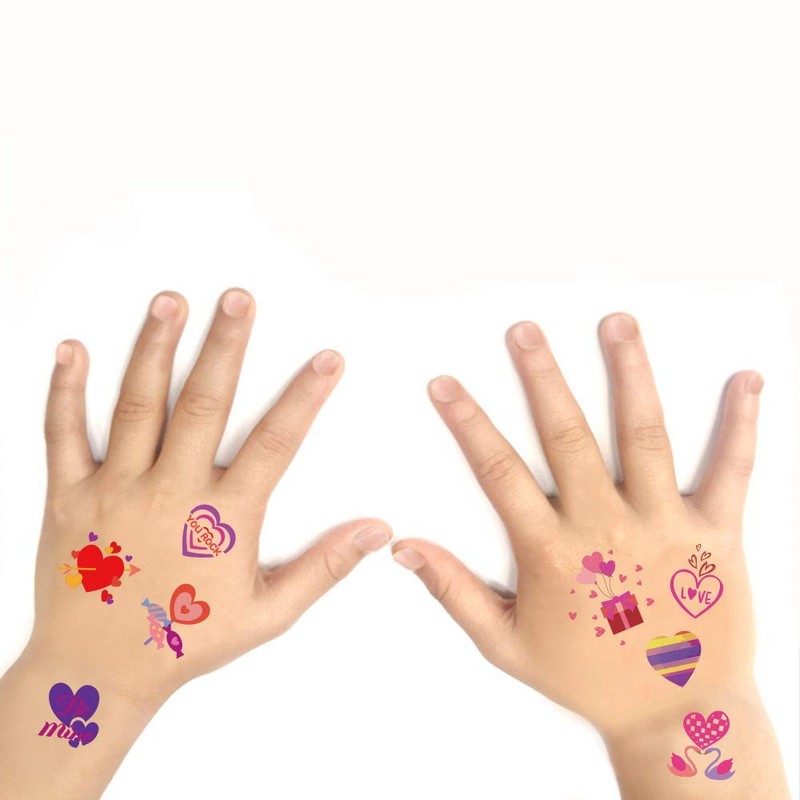 144Pcs Valentine’s Day Heart Tattoo Party Favors - Temporary TATTOOS/12