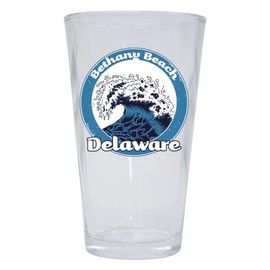 R and R Imports Bethany Beach Delaware Ocean Wave Design Souvenir 16 oz Pint Glass 2-Pack