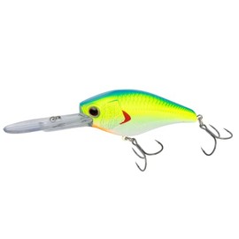 Nomad Design D-Trak 65 Deep Crank Floating, BKK EWG Spear Hooks FR 2-1/2" - 3/4oz, BKK Spear EWG Wide Gap 1X Trebles #4 - Chartreuse Blue Back