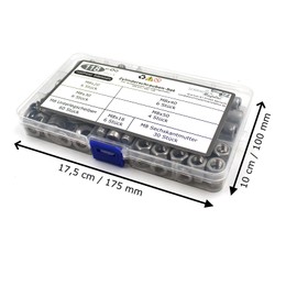 118-Piece Set of Cylinder Screws with Hexagon Socket in Accordance with DIN 912 Standard Hexagonal Nut DIN 934 and Washer DIN 125 Stainless Steel Size M8