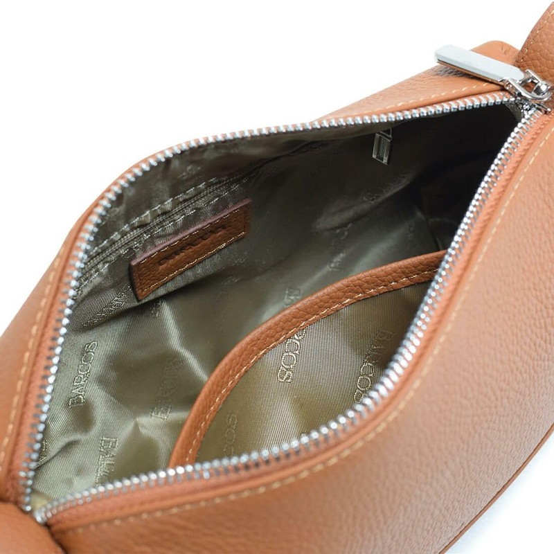 [バルコス] 牛革 ハンドバッグ トートバッグ ショルダーバッグ シュリンクレザー 2way トープ