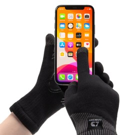 LEAKDRY Waterproof Merino Wool Touchscreen Gloves,3-Layer Inusulated Thermal Winter Gloves,Windproof for Hiking Skiing Unisex Women and Men (Black, Large)